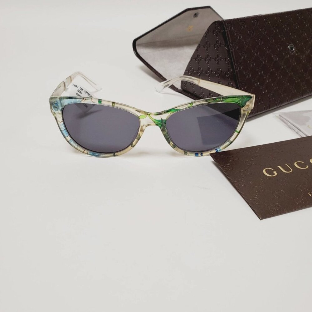 GUCCI SUNGLASSES GG 3742 2G2 140 OPTYL FLORA BUTTERFLY METALLIC TEMPLES